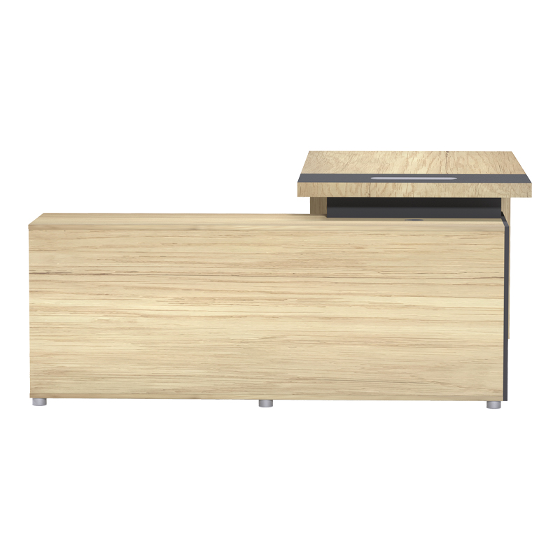 Γραφείο Επαγγελματικό Lotus Pakoworld Με Δεξιά Γωνία Σε Φυσική-Ανθρακί Απόχρωση 180X180X75Εκ