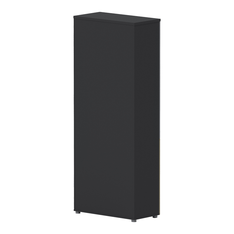 Ντουλάπα Γραφείου Επαγγελματική Με Γυάλινες Πόρτες Lotus Pakoworld Σε Φυσική-Ανθρακί Απόχρωση 80X40X200Εκ