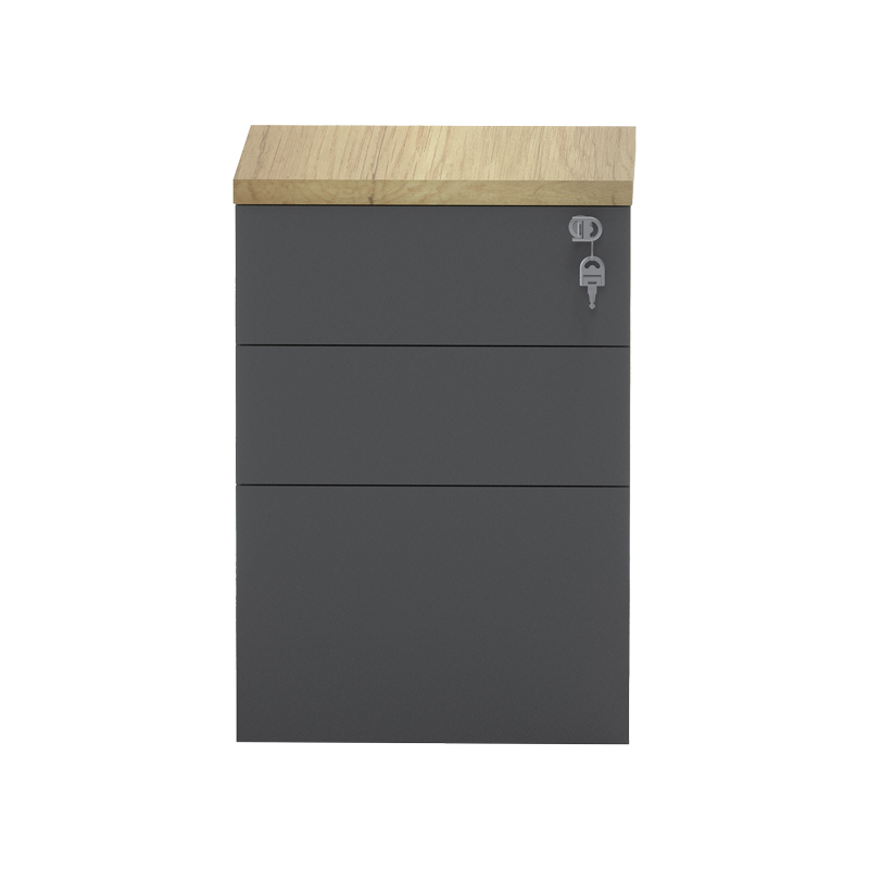 Συρταριέρα Επαγγελματική Τροχήλατη Lotus Pakoworld 3Ων Συρταριών Σε Φυσική-Ανθρακί Απόχρωση 40X44X61Εκ