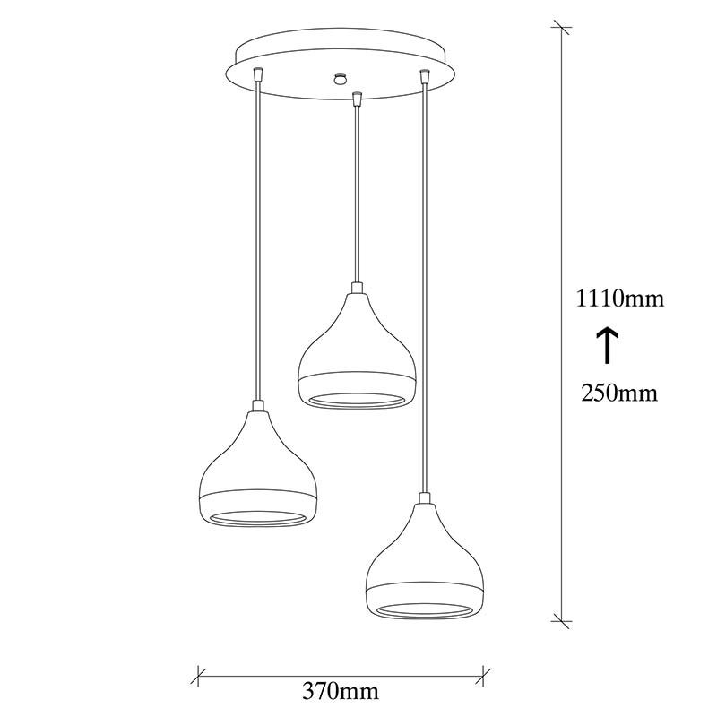 Φωτιστικό Οροφής Pwl-0068 Pakoworld E27 Χρώμα Μαύρο-Μπρονζέ Φ37X111Εκ