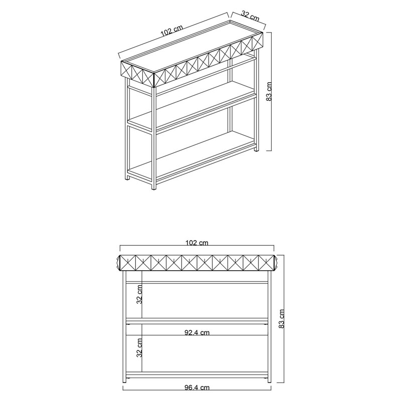 Κονσόλα Pwf-0629 Pakoworld Λευκό-Μαύρο 102X32X83Εκ Κονσόλα Pwf-0629 Pakoworld Λευκό-Μαύρο 102X32X83Εκ