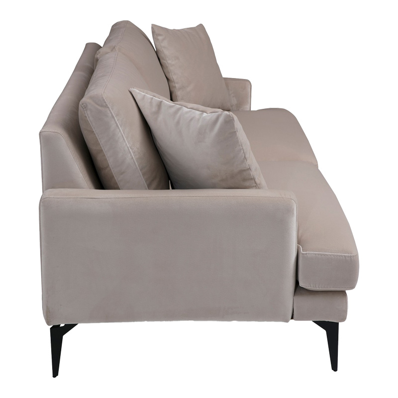 Καναπές 2Θέσιος Fortune Pakoworld Βελούδο Μπεζ-Μαύρο 175X90X88Εκ Καναπές 2Θέσιος Fortune Pakoworld Βελούδο Μπεζ-Μαύρο 175X90X88Εκ