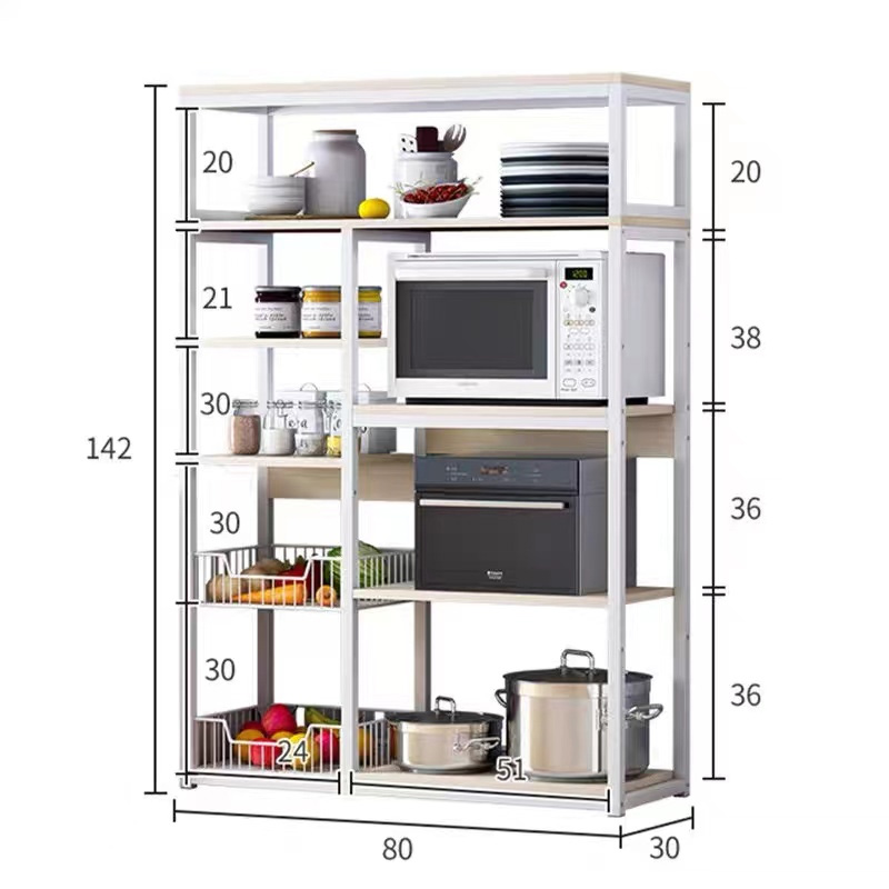 Ραφιέρα Επιδαπέδια Leena Pakoworld Μέταλλο Dark Oak-Μαύρο 80X30X142Εκ