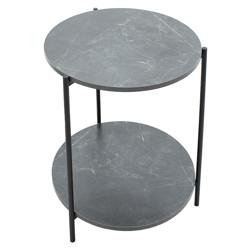 Βοηθητικό Τραπέζι Rhythm Mdf Γκρι Μαρμάρου-Μαύρο Φ48X60Cm Βοηθητικό Τραπέζι Rhythm Mdf Γκρι Μαρμάρου-Μαύρο Φ48X60Cm