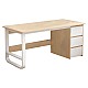 Γραφείο Salto Pakoworld Με Συρταριέρα Mdf Φυσικό-Λευκό 120X48X74Εκ Γραφείο Salto Pakoworld Με Συρταριέρα Mdf Φυσικό-Λευκό 120X48X74Εκ