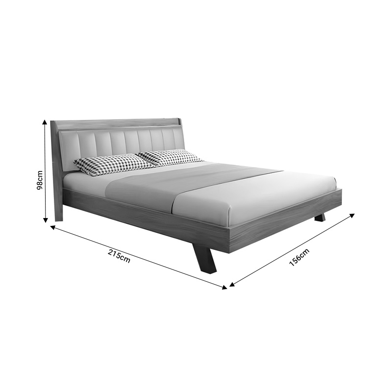 Κρεβάτι Frankly Pakoworld Oak-Λευκό Pu 150X200Εκ