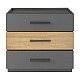 Κομοδίνο Sonlen Pakoworld Mdf Σε Sonoma-Ανθρακί Απόχρωση 60X40X66Εκ