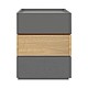 Κομοδίνο Sonlen Pakoworld Mdf Σε Sonoma-Ανθρακί Απόχρωση 60X40X66Εκ