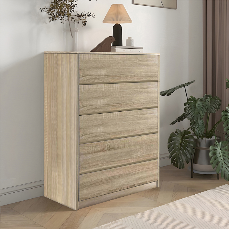 Συρταριέρα Kuanger Pakoworld Mdf Σε Φυσική Απόχρωση 80X40X109Εκ