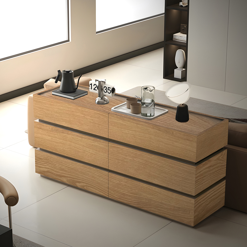 Συρταριέρα Sonlen Pakoworld Mdf Σε Oak Απόχρωση 120X40X72Εκ