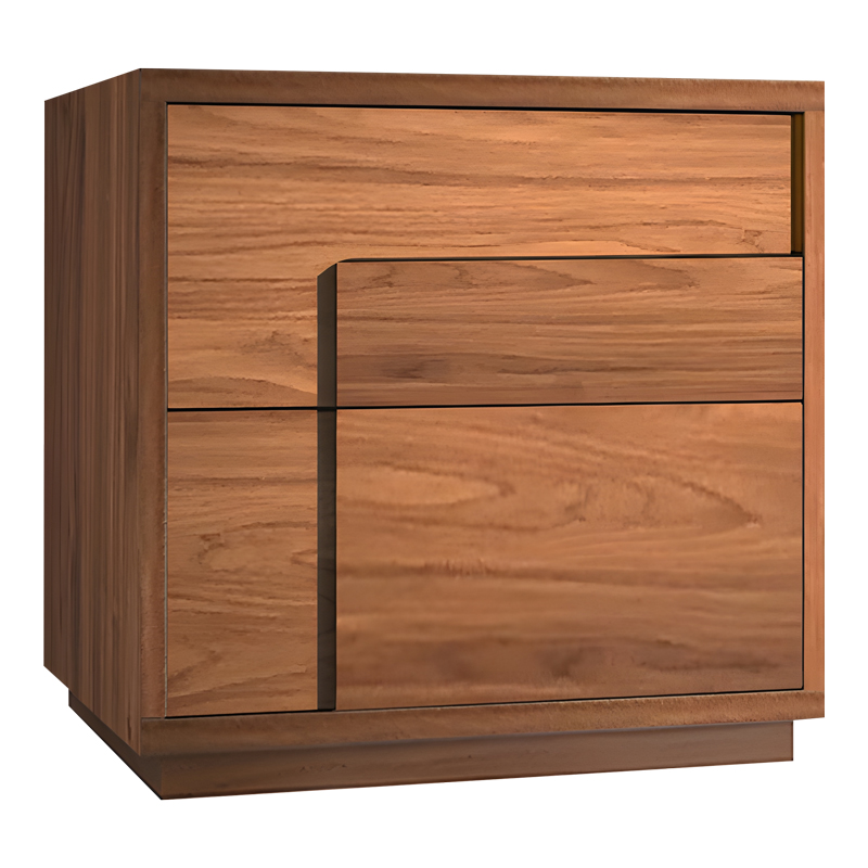 Κομοδίνο Inget Pakoworld Mdf Σε Καρυδί Απόχρωση 50X40X48Εκ