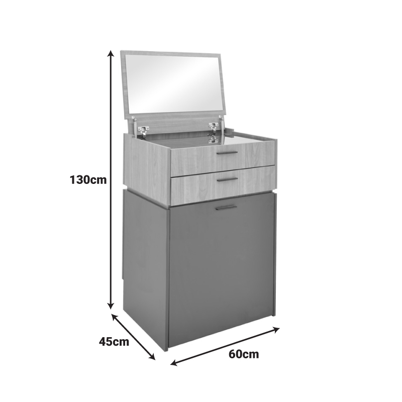 Τουαλέτα Κρεβατοκάμαρας Sonlen Pakoworld Ανθρακί-Sonoma 60X45X130Εκ Τουαλέτα Κρεβατοκάμαρας Sonlen Pakoworld Ανθρακί-Sonoma 60X45X130Εκ