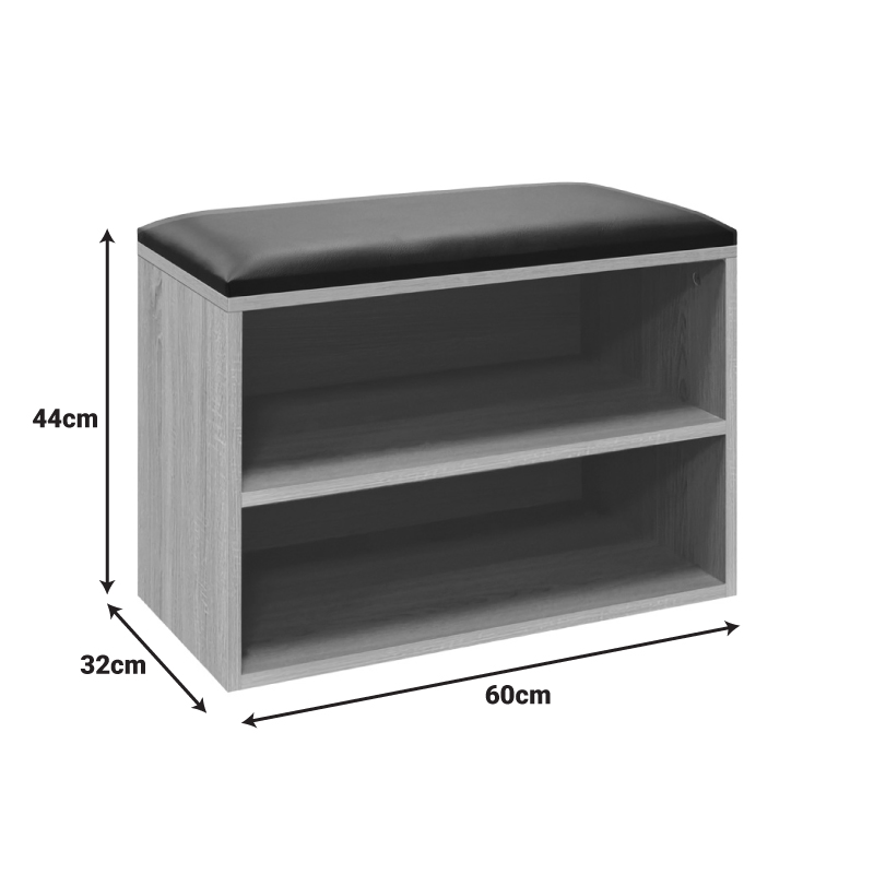 Παπουτσοθήκη-Σκαμπό Kiana Pakoworld 4 Ζεύγων Με Μαξιλάρι Σε Φυσική Απόχρωση 60X32X44Εκ