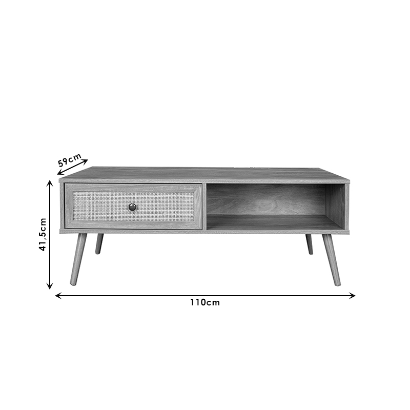 Τραπέζι Σαλονιού Oslo Pakoworld Sonoma 110X59X41,5Εκ