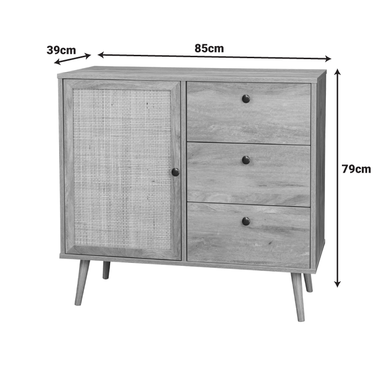Μπουφές Oslo Pakoworld Σε Sonoma Απόχρωση 85X39X79Εκ