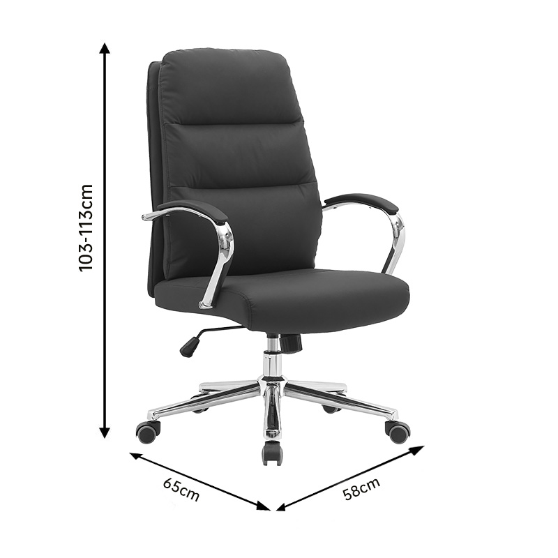 Καρέκλα Γραφείου Διευθυντή Normie Pakoworld Pu Μαύρο 58X65X103-111Εκ