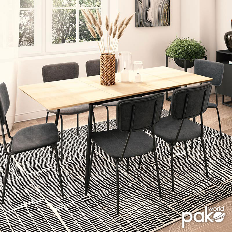 Τραπέζι Shazam Pakoworld Mdf Επεκτεινόμενο Χρώμα Sonoma 120-160X80X76Εκ