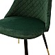Καρέκλα Giselle Pakoworld Βελούδο Σκούρο Πράσινο-Μαύρο Χρυσό Πόδι