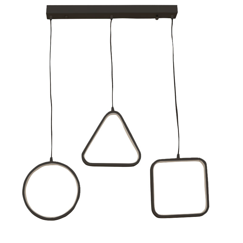 Φωτιστικό Οροφής Τρίφωτο Pwl-0990 Pakoworld Led 60W Μαύρο 70X10X100Εκ