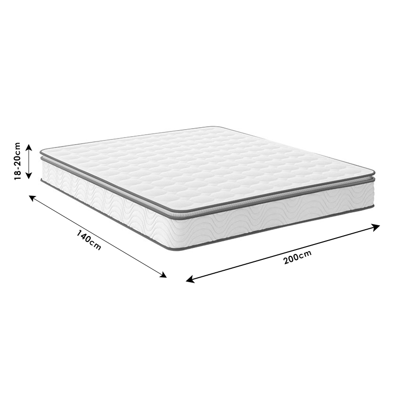 Στρώμα Perfecto Pakoworld Continuous Springs Μονής Όψης Ανώστρωμα 18-20Cm 140X200Εκ