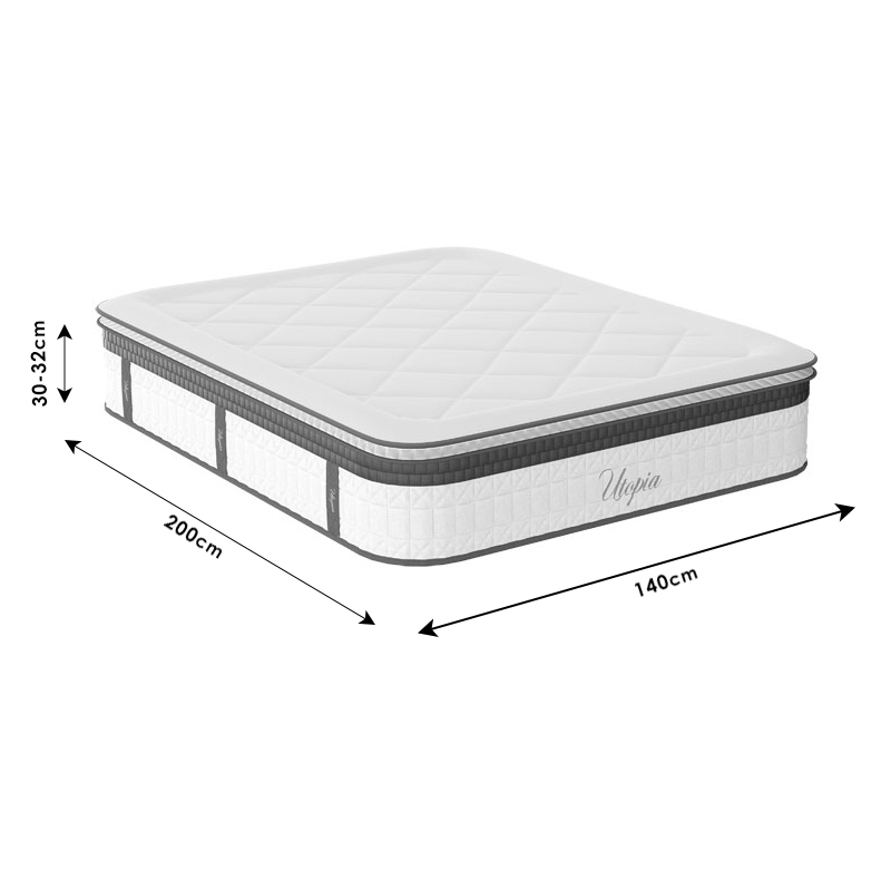 Στρώμα Utopia Pakoworld Pocket Spring Με Ανώστρωμα Aloe Vera 30-32Cm 140X200Εκ Στρώμα Utopia Pakoworld Pocket Spring Με Ανώστρωμα Aloe Vera 30-32Cm 140X200Εκ