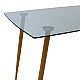 Τραπέζι Chloe Pakoworld Γυάλινο 8Χιλ Ανθρακί - Πόδι Φυσικό 120X70X75Εκ