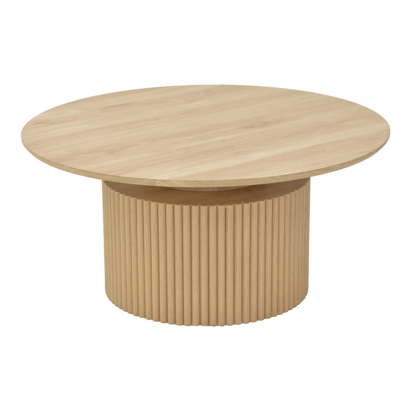 Τραπέζι Σαλονιού Opols Pakoworld Mdf Σε  Φυσική Απόχρωση Φ90X42Εκ
