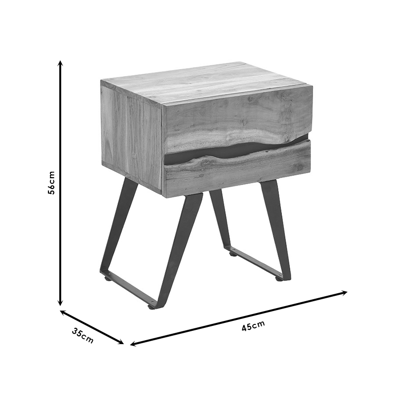 Κομοδίνο Imena Pakoworld Μασίφ Ξύλο 4Εκ Φυσικό-Μαύρο 45X35X56Εκ Κομοδίνο Imena Pakoworld Μασίφ Ξύλο 4Εκ Φυσικό-Μαύρο 45X35X56Εκ