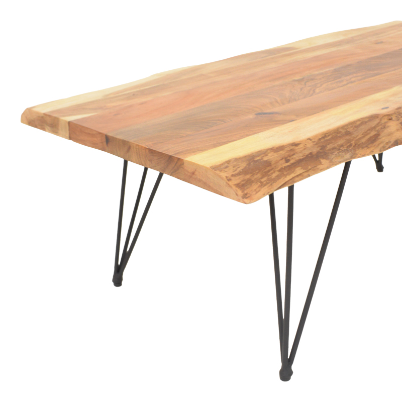 Τραπέζι Σαλονιού Miles Pakoworld Μασίφ Ξύλο Ακακίας Σε Φυσική Απόχρωση 115X69X41Εκ