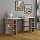Γραφείο Colmar Pakoworld Χρώμα Λευκό -Σκούρο Φυσικό 140X60X75Εκ Γραφείο Colmar Pakoworld Χρώμα Λευκό -Σκούρο Φυσικό 140X60X75Εκ