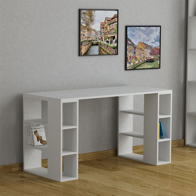 Γραφείο Colmar Pakoworld Χρώμα Λευκό 140X60X75Εκ