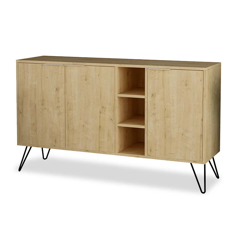 Μπουφές Clara Pakoworld Χρώμα Light Oak 142X35.5X82Εκ