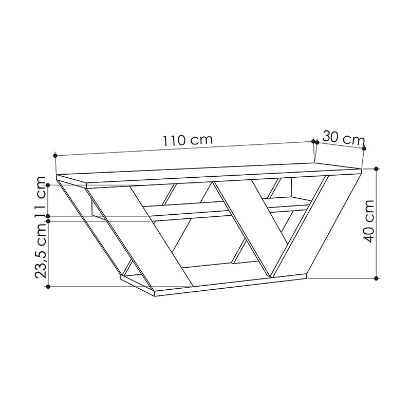 Έπιπλο Τηλεόρασης Pipralla Pakoworld Λευκό 110X30X40Εκ Έπιπλο Τηλεόρασης Pipralla Pakoworld Λευκό 110X30X40Εκ