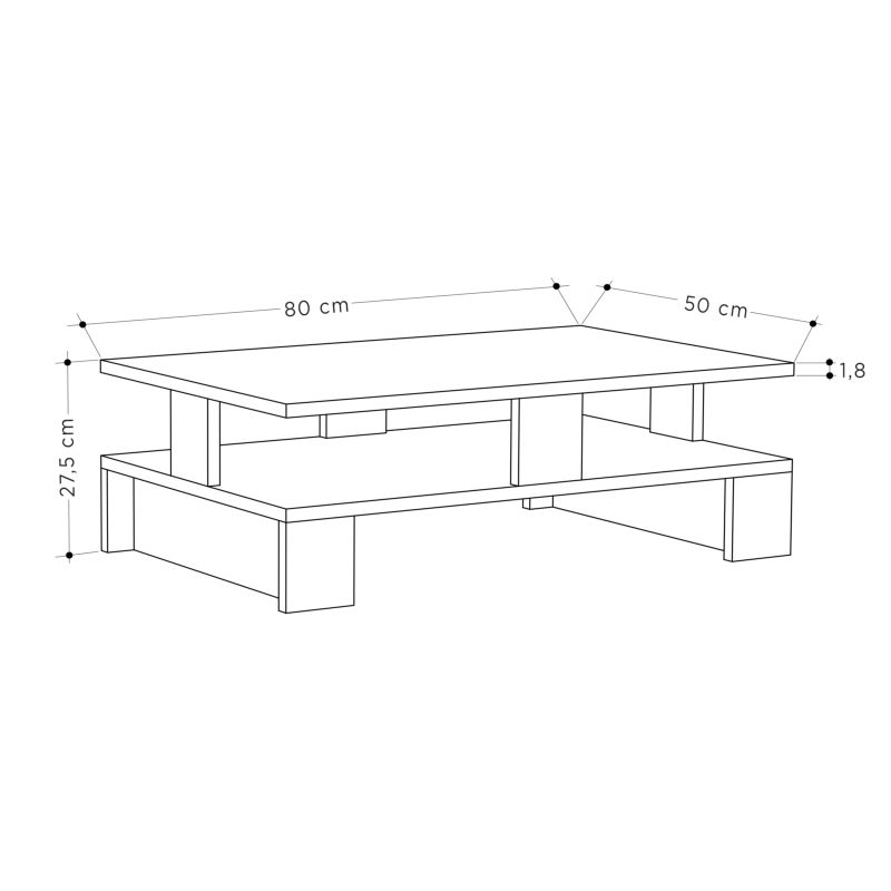 Τραπέζι Σαλονιού Mansu Pakoworld Γκρι Antique 80X50X27.5Εκ