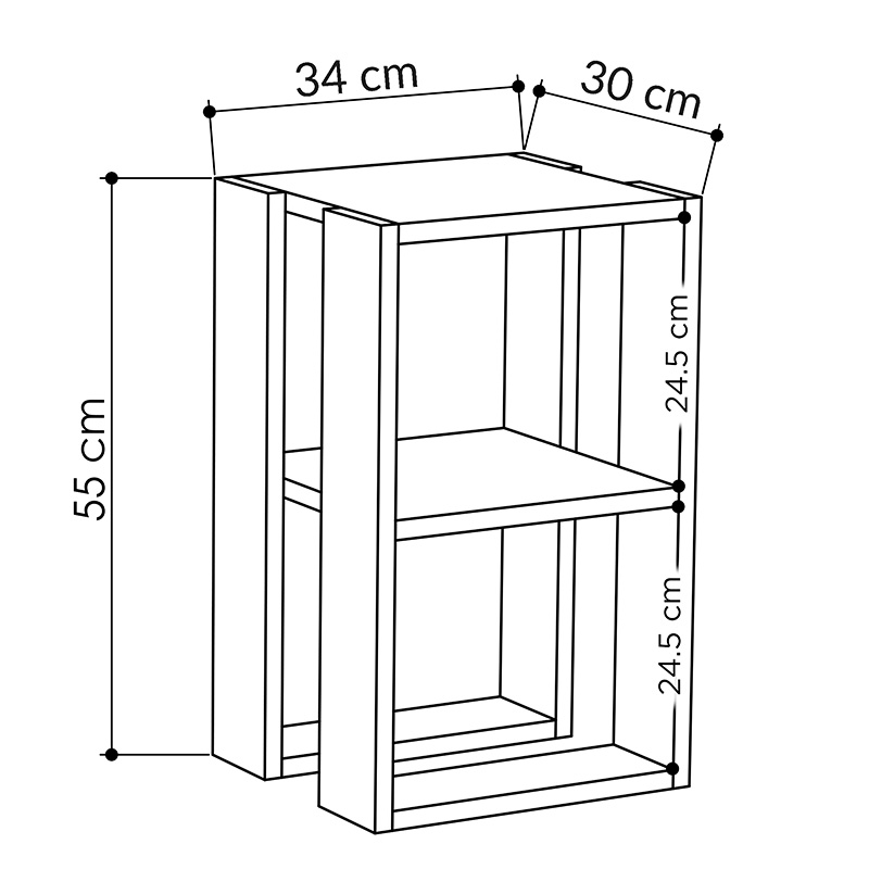 Κομοδίνο Passion Pakoworld Oak 34X30X55Εκ