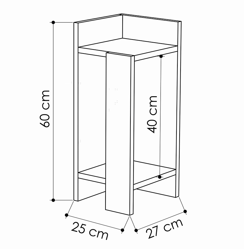 Κομοδίνο Immerse Pakoworld Σετ 2 Τμχ. Antique Λευκό-Γκρι 27X25X60Εκ