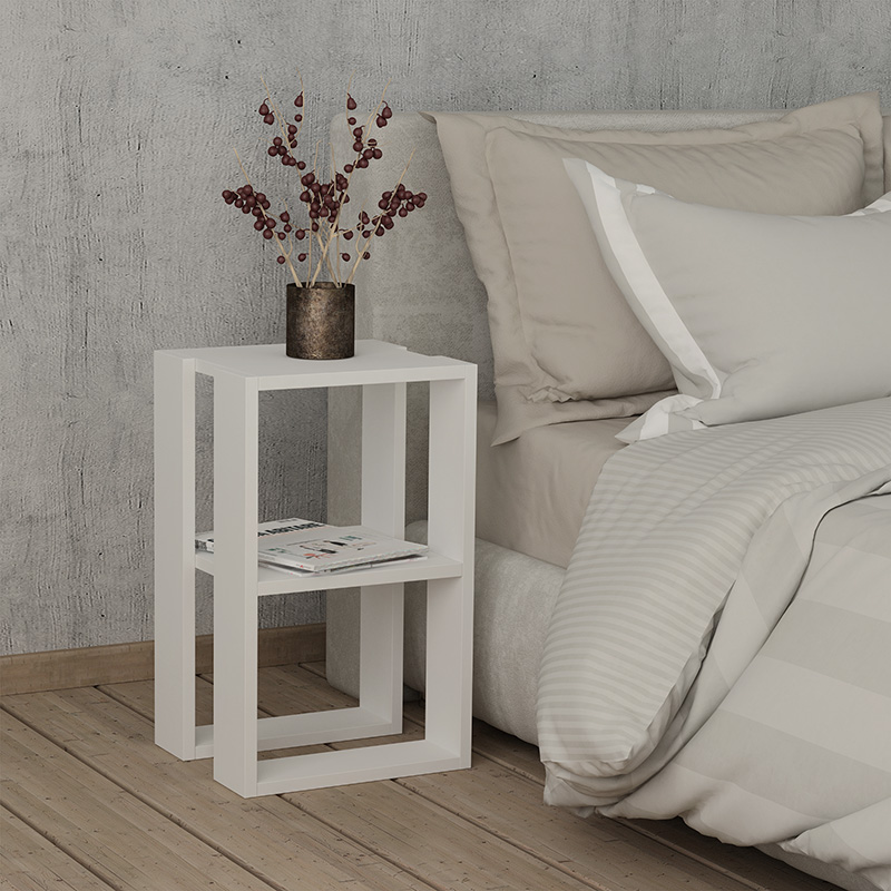 Κομοδίνο Passion Pakoworld Σε Λευκή Απόχρωση 34X30X55Εκ