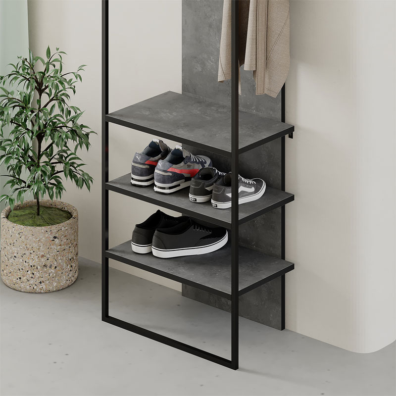 Έπιπλο Εισόδου Archy Pakoworld Μελαμίνης Ανθρακί 53X32X180Εκ