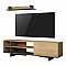 Σύνθετο Σαλονιού Saloon Pakoworld Σε Ανθρακί-Oak Απόχρωση 160X35.5X44Εκ