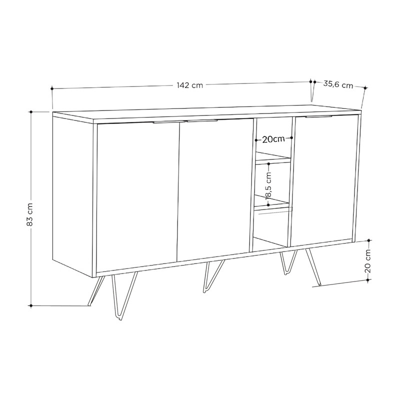 Μπουφές Clara Pakoworld Σε Μόκα-Ανθρακί Απόχρωση 142X35,6X83Εκ Μπουφές Clara Pakoworld Σε Μόκα-Ανθρακί Απόχρωση 142X35,6X83Εκ