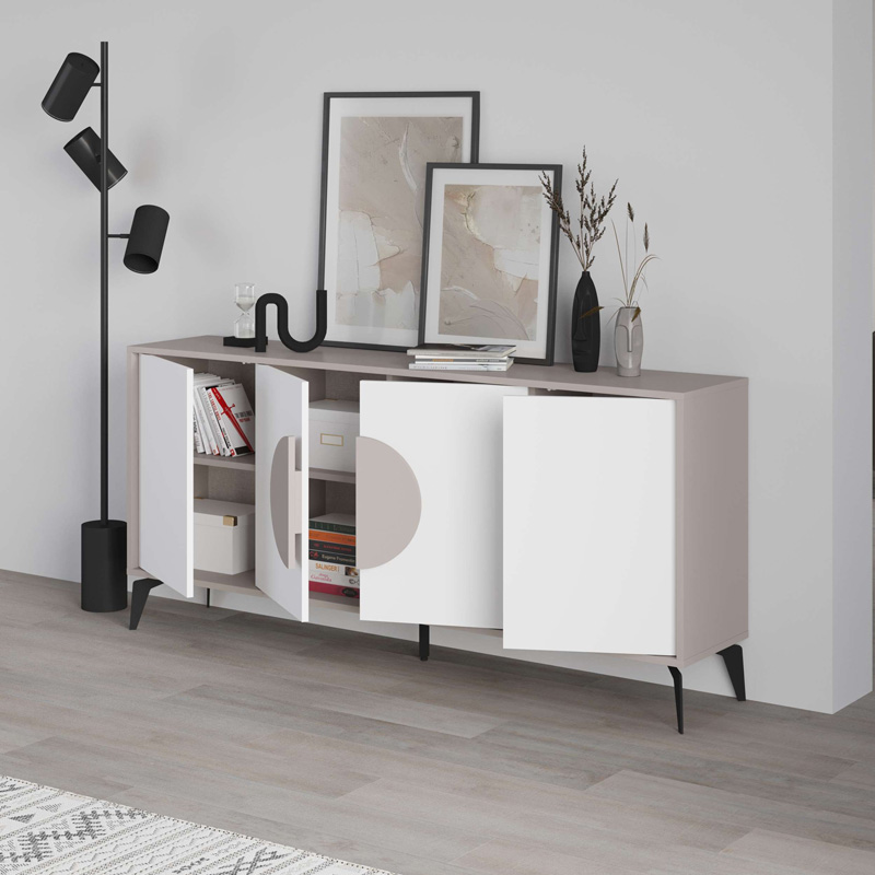 Μπουφές Gora Pakoworld Σε Λευκή Με Μόκα Απόχρωση 180X35.6X82Εκ Μπουφές Gora Pakoworld Σε Λευκή Με Μόκα Απόχρωση 180X35.6X82Εκ