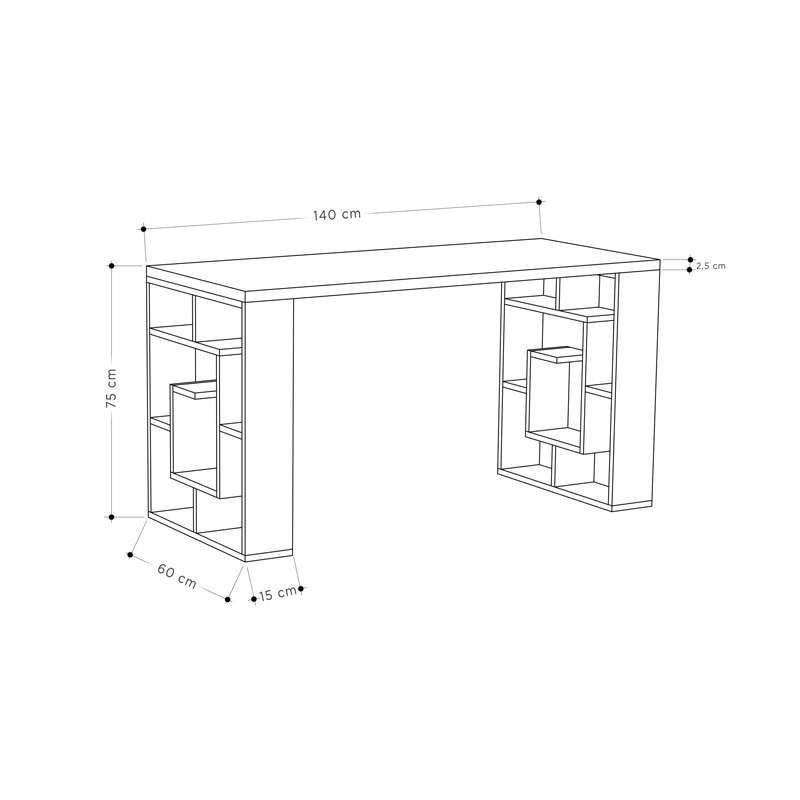 Γραφείο Labirent Pakoworld Χρώμα Λευκό-Μόκα 140X60X75Εκ Γραφείο Labirent Pakoworld Χρώμα Λευκό-Μόκα 140X60X75Εκ