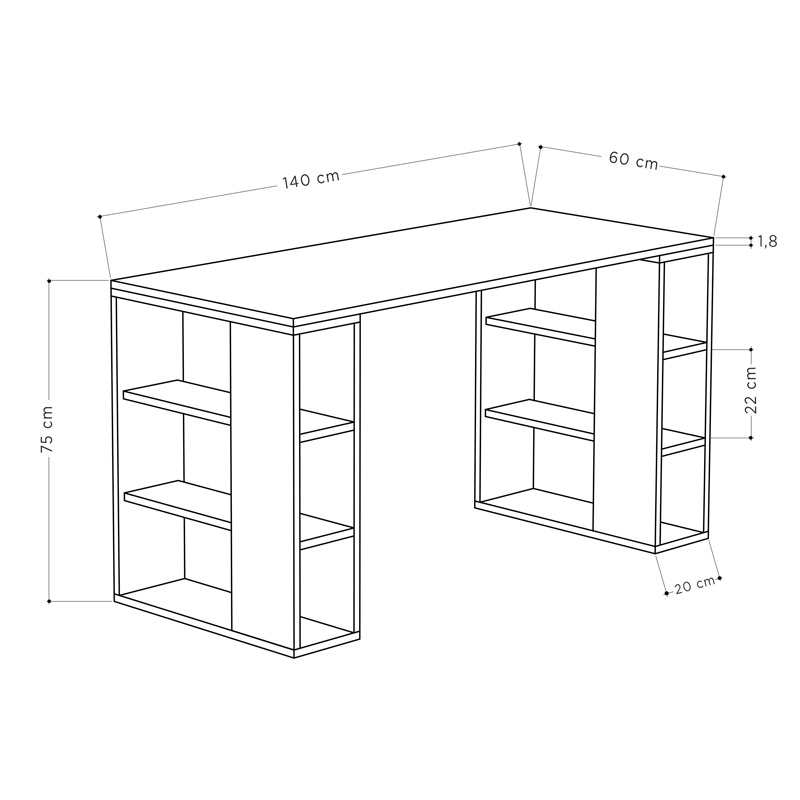 Γραφείο Colmar Pakoworld Σε Oak Απόχρωση 140X60X75Εκ Γραφείο Colmar Pakoworld Σε Oak Απόχρωση 140X60X75Εκ
