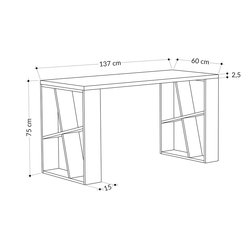 Γραφείο Honey Pakoworld Σε Λευκή-Ανθρακί Απόχρωση 137X60X75Εκ Γραφείο Honey Pakoworld Σε Λευκή-Ανθρακί Απόχρωση 137X60X75Εκ