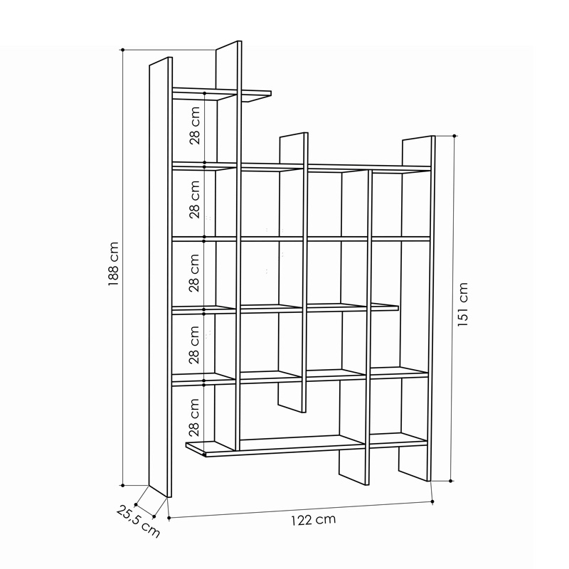 Βιβλιοθήκη Manco Pakoworld Σε Oak Απόχρωση 122X25.5X188Εκ Βιβλιοθήκη Manco Pakoworld Σε Oak Απόχρωση 122X25.5X188Εκ