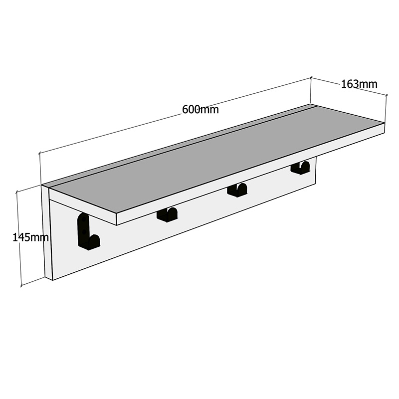 Κρεμάστρα Mulan Pakoworld Χρώμα Καρυδί 60X16X14.5Εκ