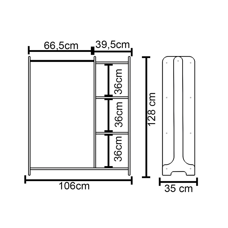 Έπιπλο Εισόδου Renesme Pakoworld Λευκό 106X35X128Εκ