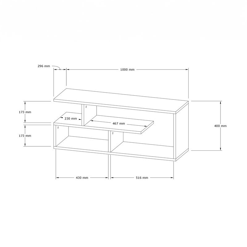 Έπιπλο Τηλεόρασης Waldo Pakoworld Φυσικό Μελαμίνης 100X29,5X40Εκ