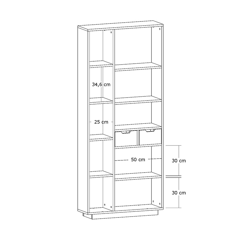 Βιβλιοθήκη Με Συρτάρια Dakin Pakoworld Σε Oak Απόχρωση 80X25X190Εκ Βιβλιοθήκη Με Συρτάρια Dakin Pakoworld Σε Oak Απόχρωση 80X25X190Εκ