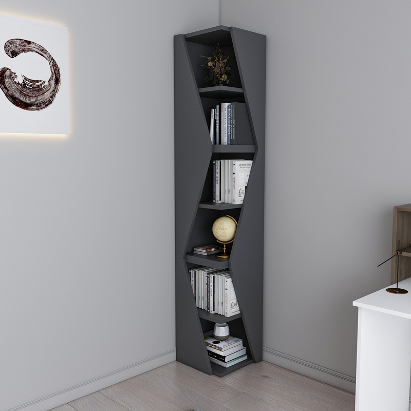 Βιβλιοθήκη Στήλη Klaro Pakoworld Σε Ανθρακί Απόχρωση 32X32X165Εκ